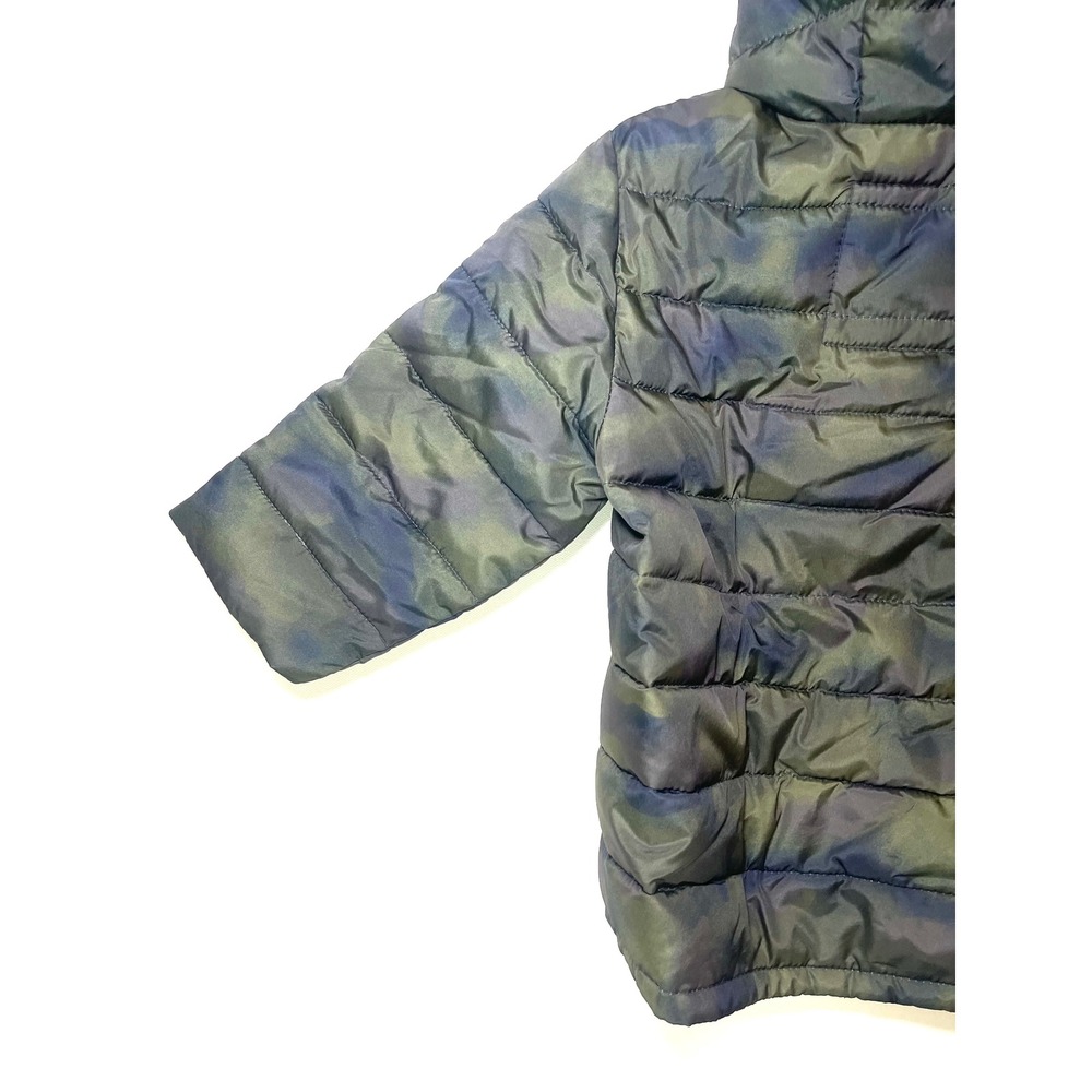 Baby GAP ColdControl Camo Puffer Jacket Kids 4 Years Green Blue Hooded Coat 0213 - Picture 9 of 9